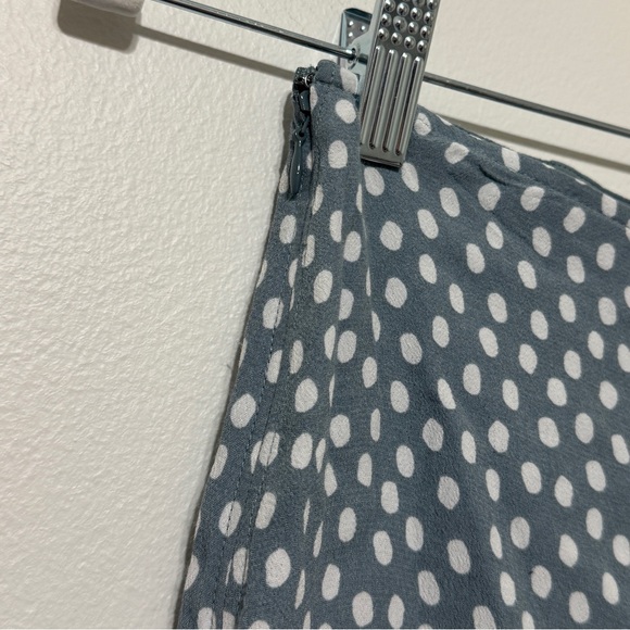 Abercrombie & Fitch Midi Skirt Size XS Polka Dot Cinched Blue White Fall - Picture 7 of 8